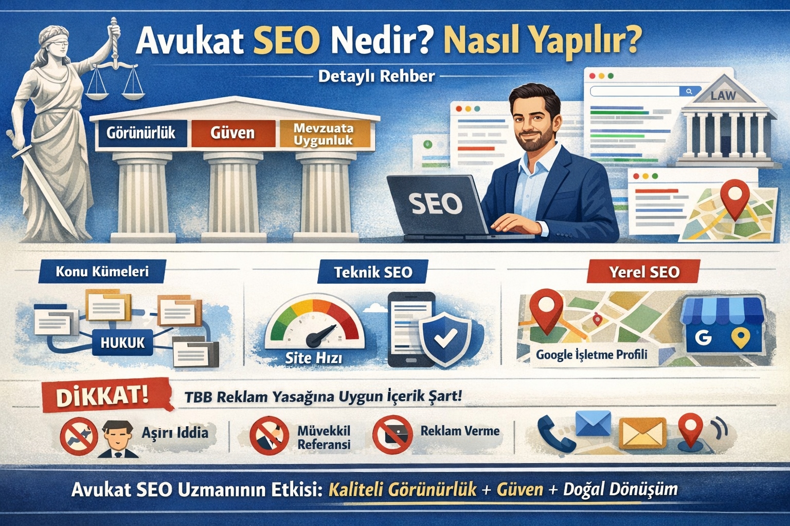 Avukat SEO Nedir? Hukuk Büroları İçin Görünürlük, Güven ve Başvuru Odaklı SEO Rehberi